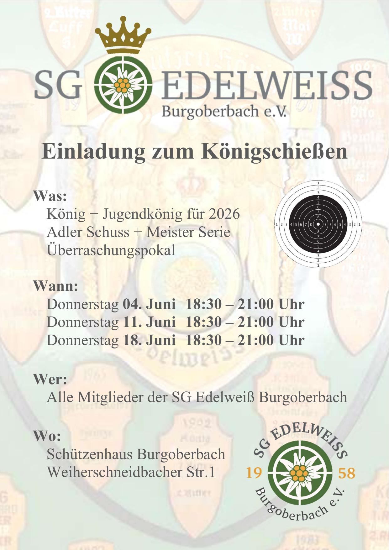 Einladung zum Königsschießen 2026